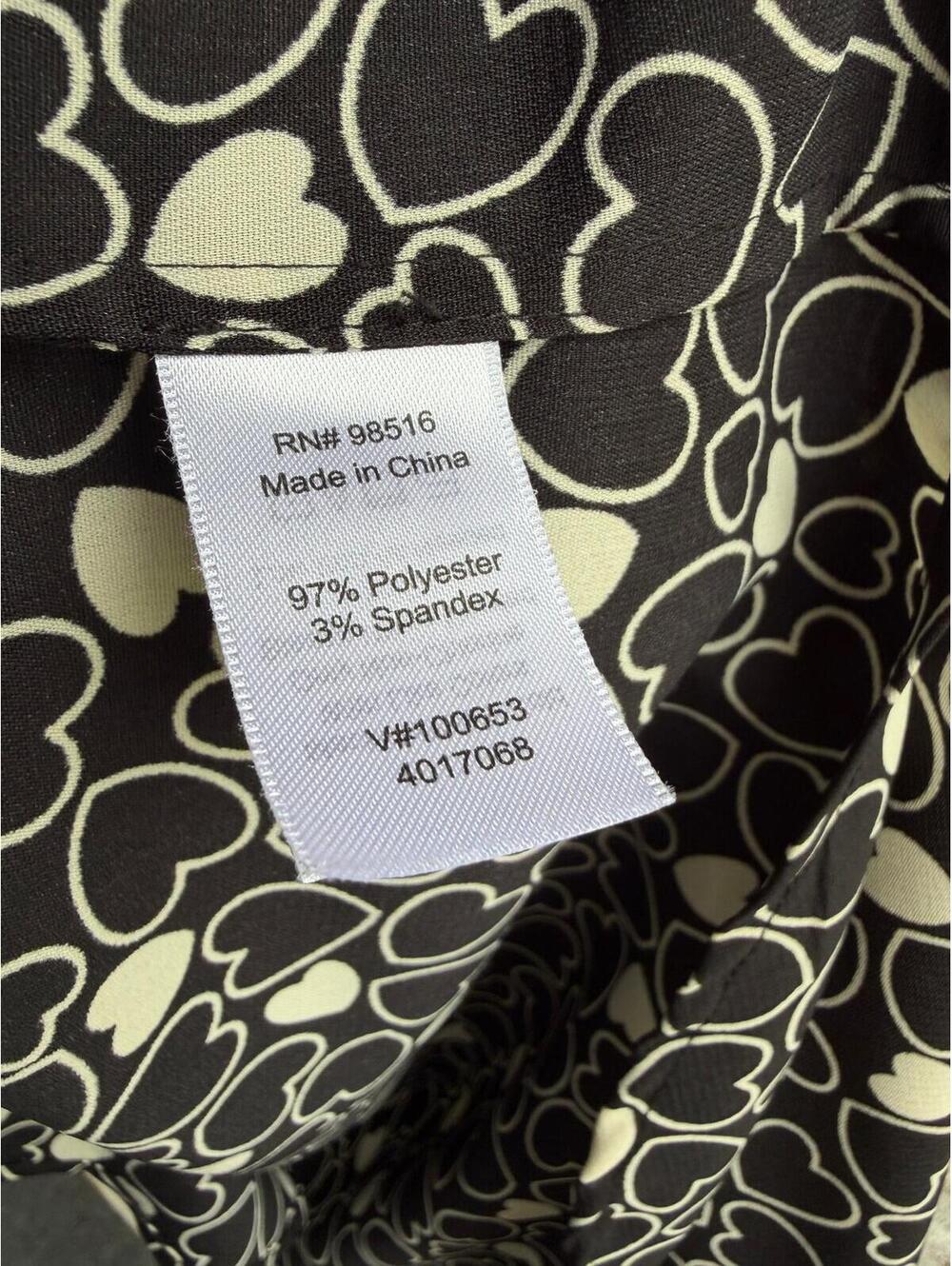 Coldwater Creek Long Sleeve Button Up Collared Black/Cream Shirt Women's Size XL - Picture 4 of 8